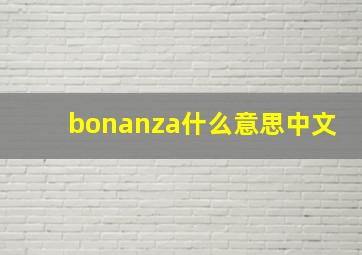 bonanza什么意思中文