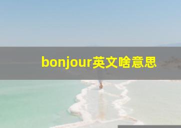 bonjour英文啥意思