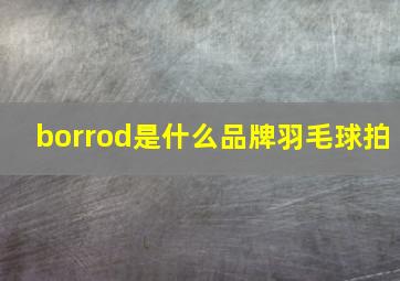 borrod是什么品牌羽毛球拍