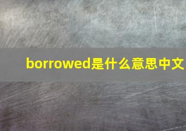 borrowed是什么意思中文