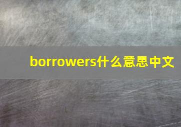 borrowers什么意思中文