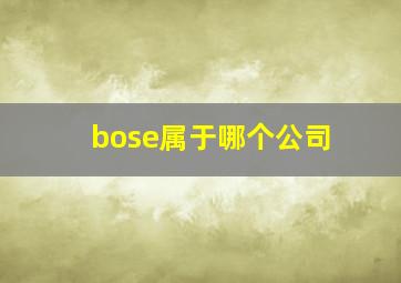 bose属于哪个公司