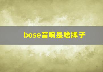 bose音响是啥牌子