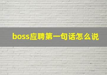 boss应聘第一句话怎么说