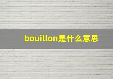 bouillon是什么意思