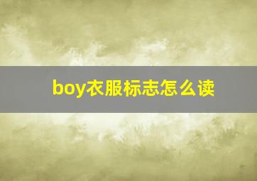 boy衣服标志怎么读