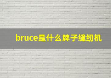 bruce是什么牌子缝纫机