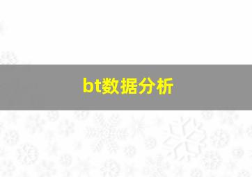 bt数据分析