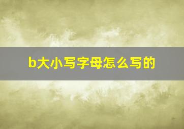 b大小写字母怎么写的