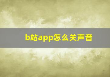 b站app怎么关声音