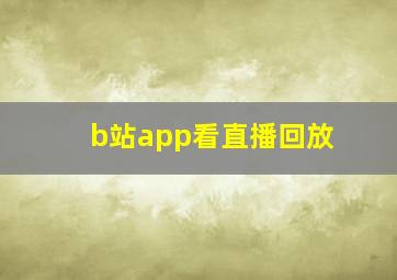 b站app看直播回放