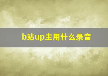 b站up主用什么录音