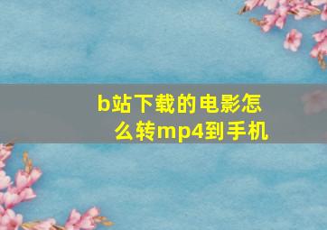 b站下载的电影怎么转mp4到手机