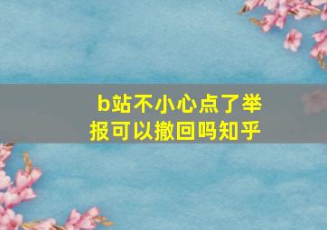 b站不小心点了举报可以撤回吗知乎