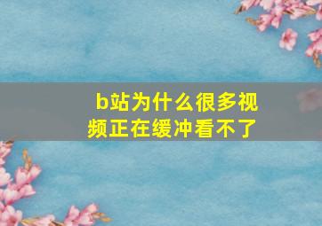 b站为什么很多视频正在缓冲看不了