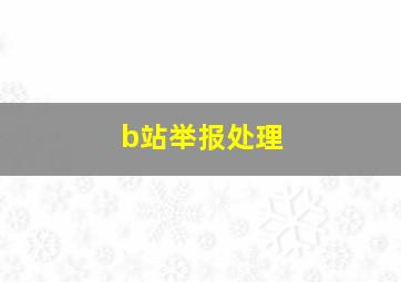 b站举报处理