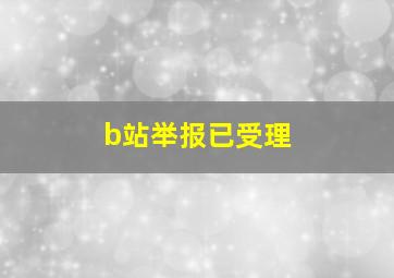 b站举报已受理