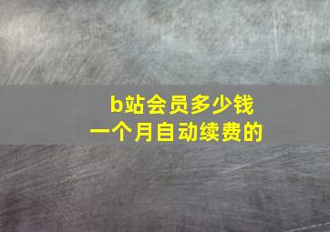 b站会员多少钱一个月自动续费的