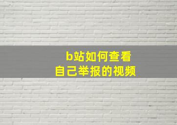 b站如何查看自己举报的视频