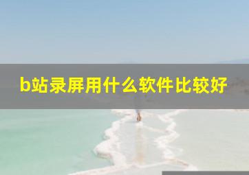 b站录屏用什么软件比较好