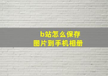 b站怎么保存图片到手机相册