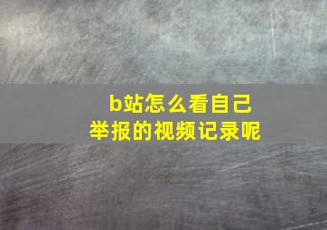 b站怎么看自己举报的视频记录呢