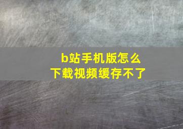 b站手机版怎么下载视频缓存不了