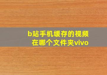 b站手机缓存的视频在哪个文件夹vivo