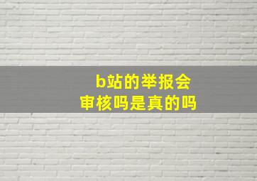 b站的举报会审核吗是真的吗