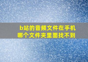 b站的音频文件在手机哪个文件夹里面找不到