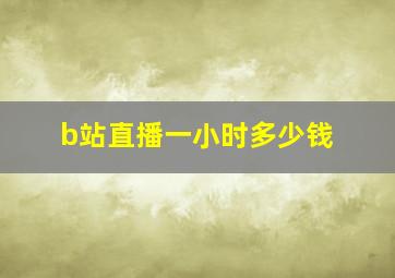 b站直播一小时多少钱