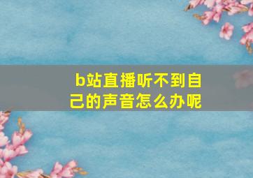 b站直播听不到自己的声音怎么办呢