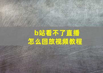 b站看不了直播怎么回放视频教程