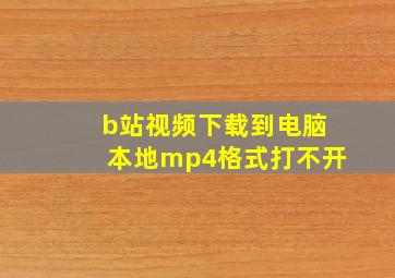 b站视频下载到电脑本地mp4格式打不开