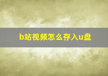 b站视频怎么存入u盘