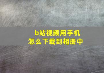 b站视频用手机怎么下载到相册中