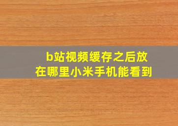 b站视频缓存之后放在哪里小米手机能看到