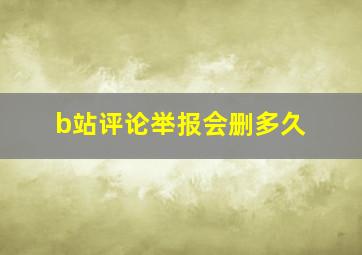 b站评论举报会删多久