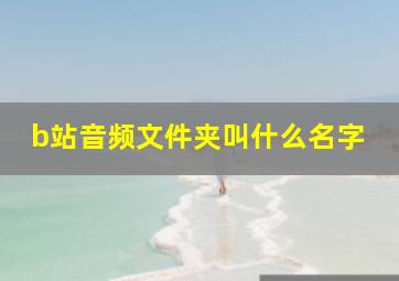 b站音频文件夹叫什么名字