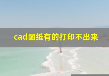 cad图纸有的打印不出来