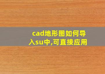 cad地形图如何导入su中,可直接应用