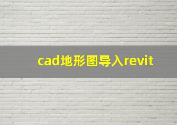 cad地形图导入revit