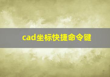 cad坐标快捷命令键