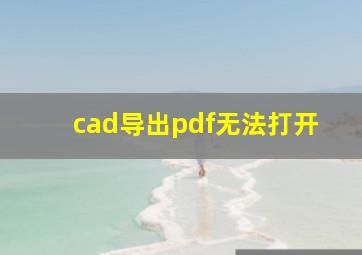 cad导出pdf无法打开