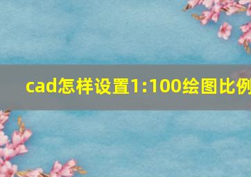 cad怎样设置1:100绘图比例