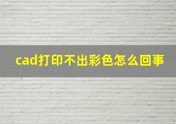 cad打印不出彩色怎么回事