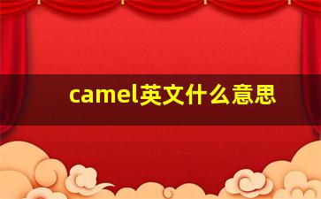 camel英文什么意思