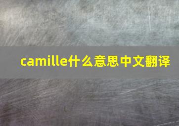 camille什么意思中文翻译