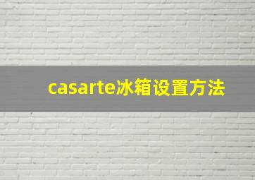 casarte冰箱设置方法