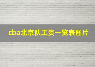 cba北京队工资一览表图片